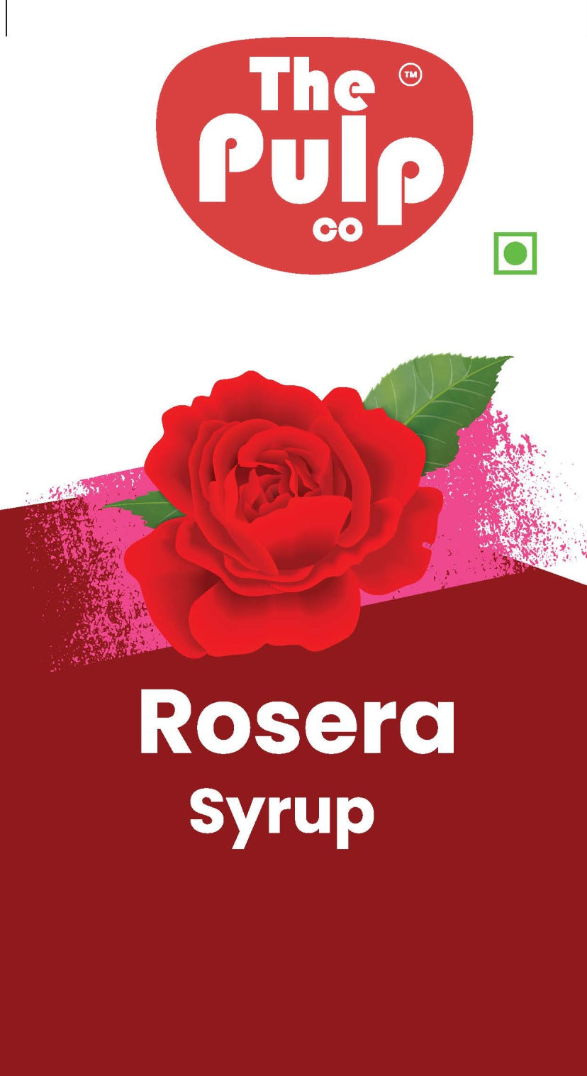 THE PULP CO Real Fruit Crush Combo - Ice Tea & Rose Syrup | 500ml | Deliciously Sweet & Juicy