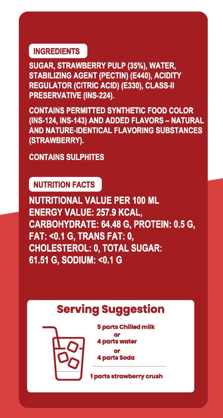 THE PULP CO Real Fruit Crush Combo - Ice Tea & Strawberry | 500ml | Deliciously Sweet & Juicy