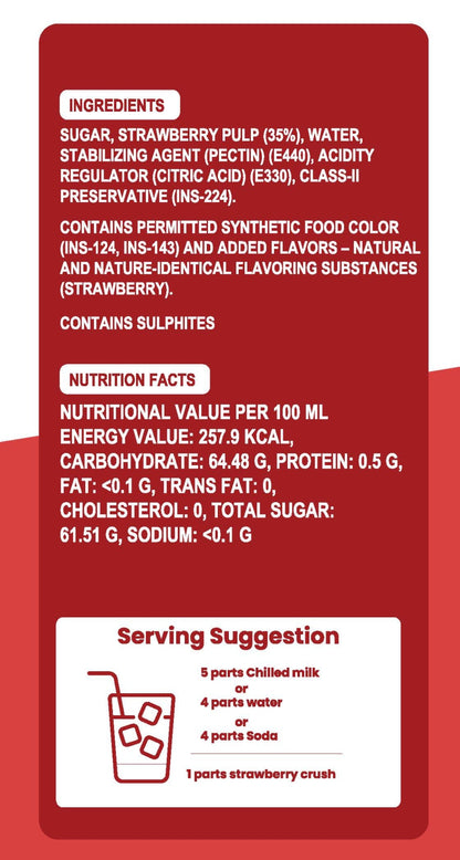 THE PULP CO Real Fruit Crush Combo - Ice Tea & Strawberry | 500ml | Deliciously Sweet & Juicy
